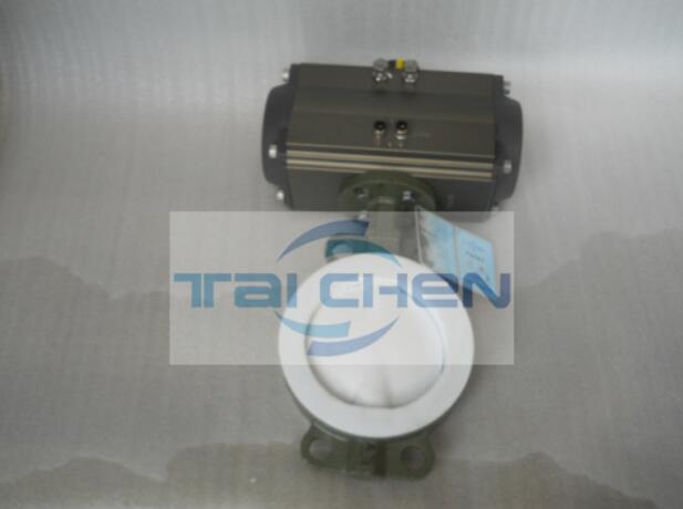 氣動(dòng)對(duì)夾式襯氟蝶閥圖片 D671F46襯四氟蝶閥實(shí)物圖片