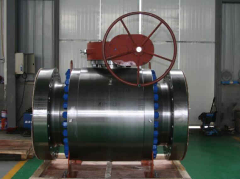 鑄鋼固定球閥照片 固定式法蘭球閥實拍圖 大口徑管線固定球閥尺寸圖