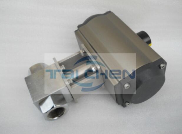 氣動高壓球閥實物圖 一氣缸雙球閥圖片 一拖二氣動球閥圖紙